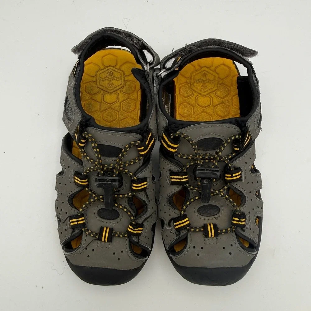 Youth Unisex Kids Khombu Charlie‎ Active Gray Yellow Outdoor Sandals Size 12